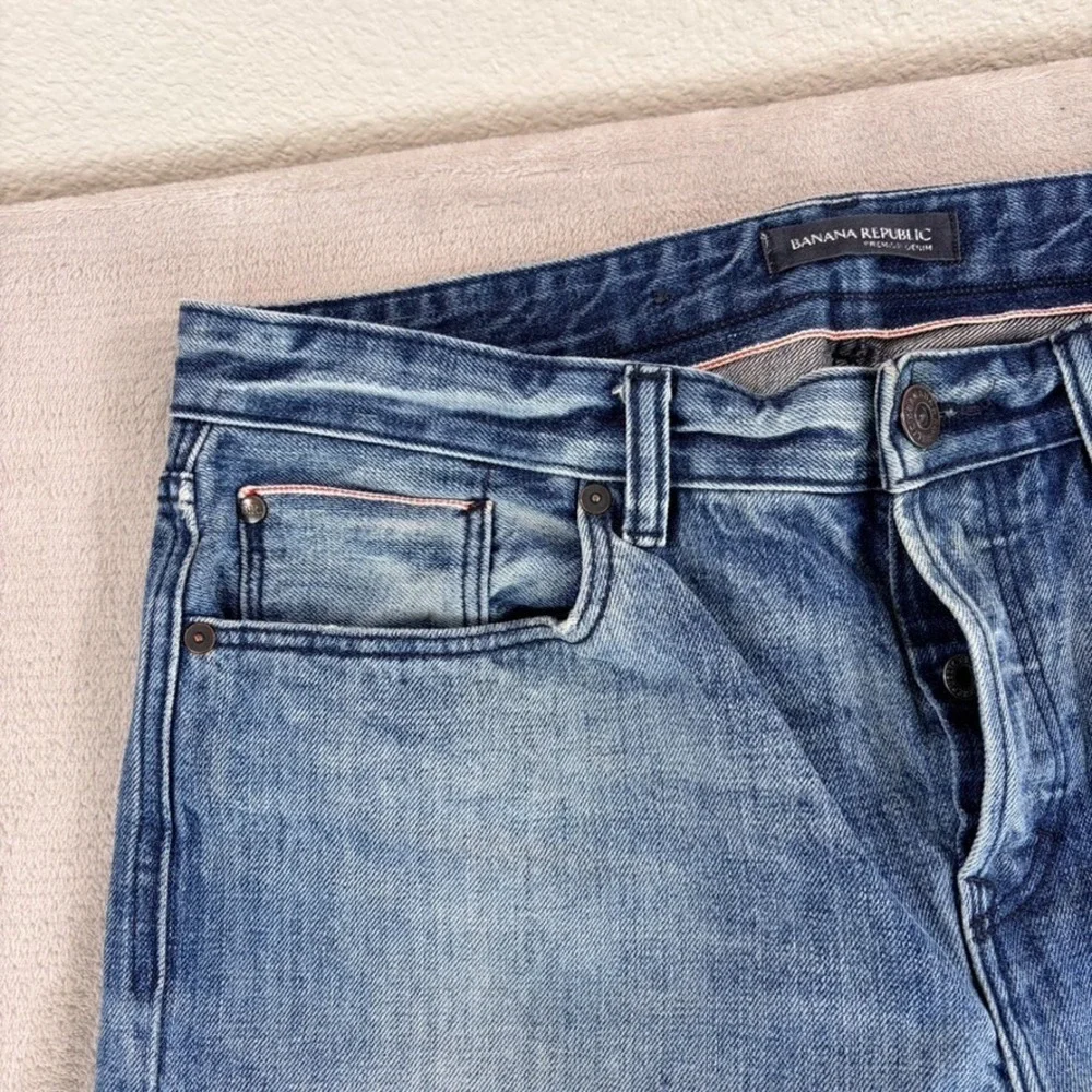 Banana Republic Premium‎ Patchwork Distressed Selvedge Jeans in Blue Men 34x34